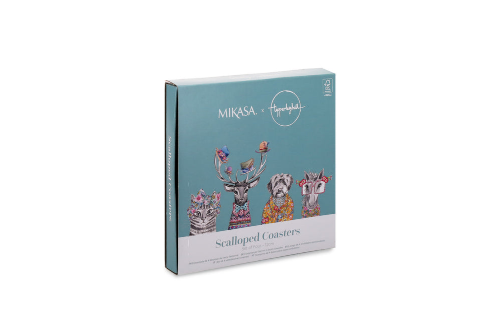 Mikasa x Tipperleyhill Scallop-Shaped Coasters, Set of 4, 12cm