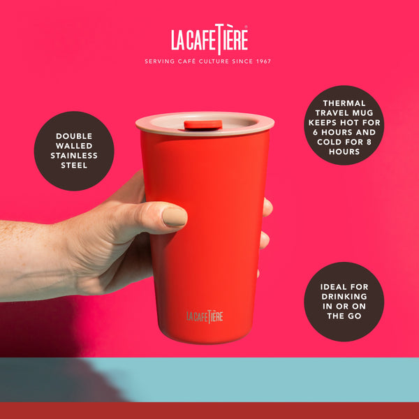 La Cafetière Pavia Travel Flask, 400ml, Red image 9
