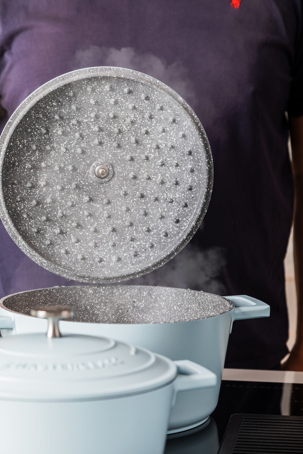 MasterClass Sky Blue Cast Aluminium Casserole Dish, 5L