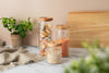 Idilica 3pc Glass Storage Jar Set with Beechwood Lid