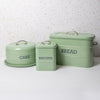 3pc English Sage Green Kitchen Storage Set with Cake Tin, Biscuit Tin and Bread Bin image 2