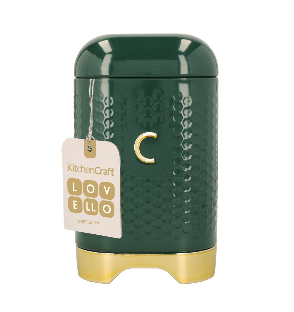 KitchenCraft Lovello Textured Hunter Green Coffee Canister