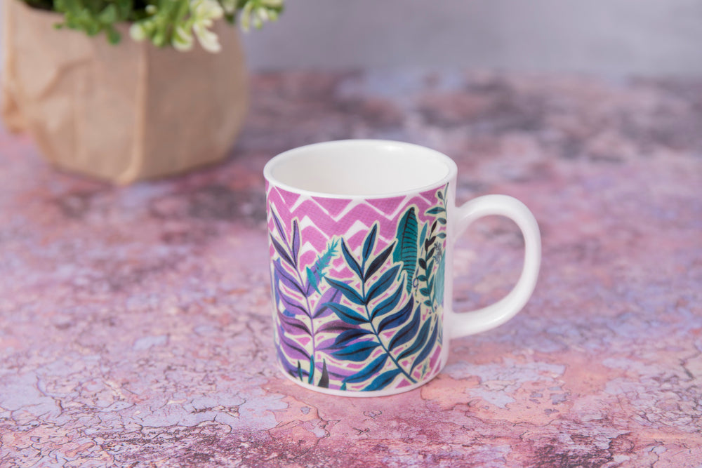 KitchenCraft Espresso Mug Exotic Leaves Design