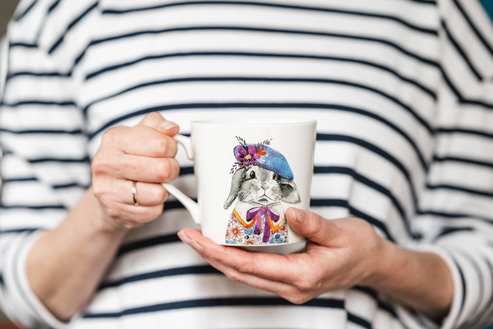 Mikasa Tipperleyhill Rabbit Print Fine China Mug, 380ml