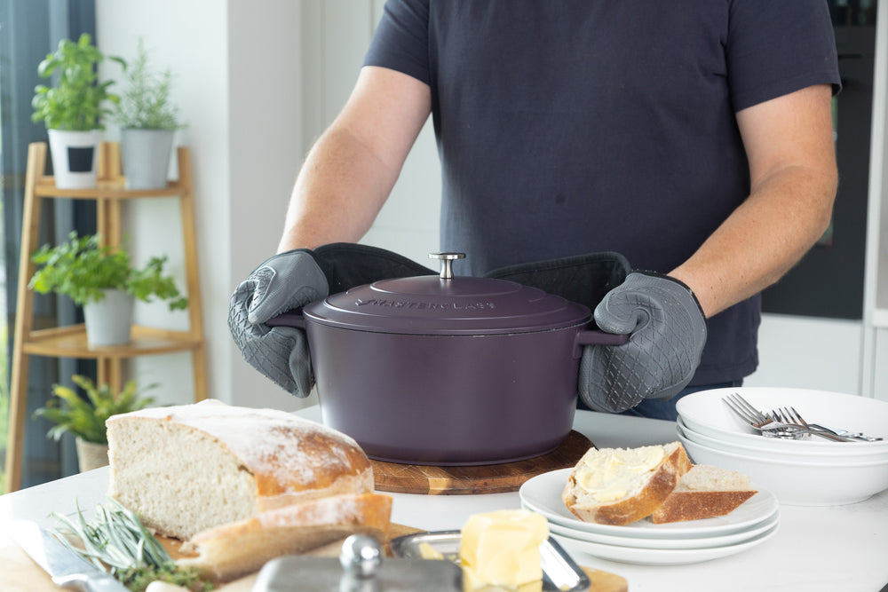 MasterClass Purple Cast Aluminium Casserole Dish, 28cm, 5L