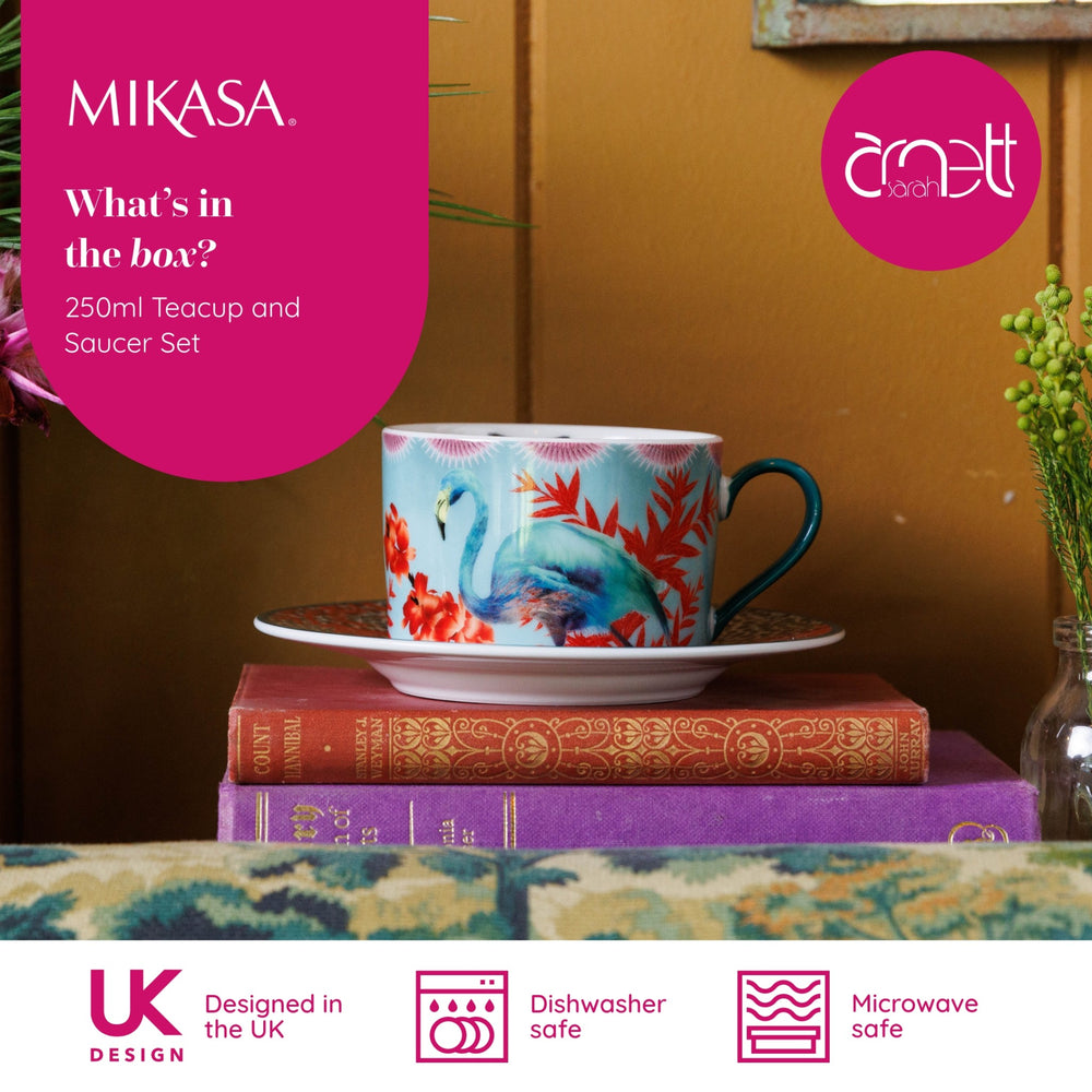 Mikasa x Sarah Arnett Porcelain Cup and Saucer, 250ml