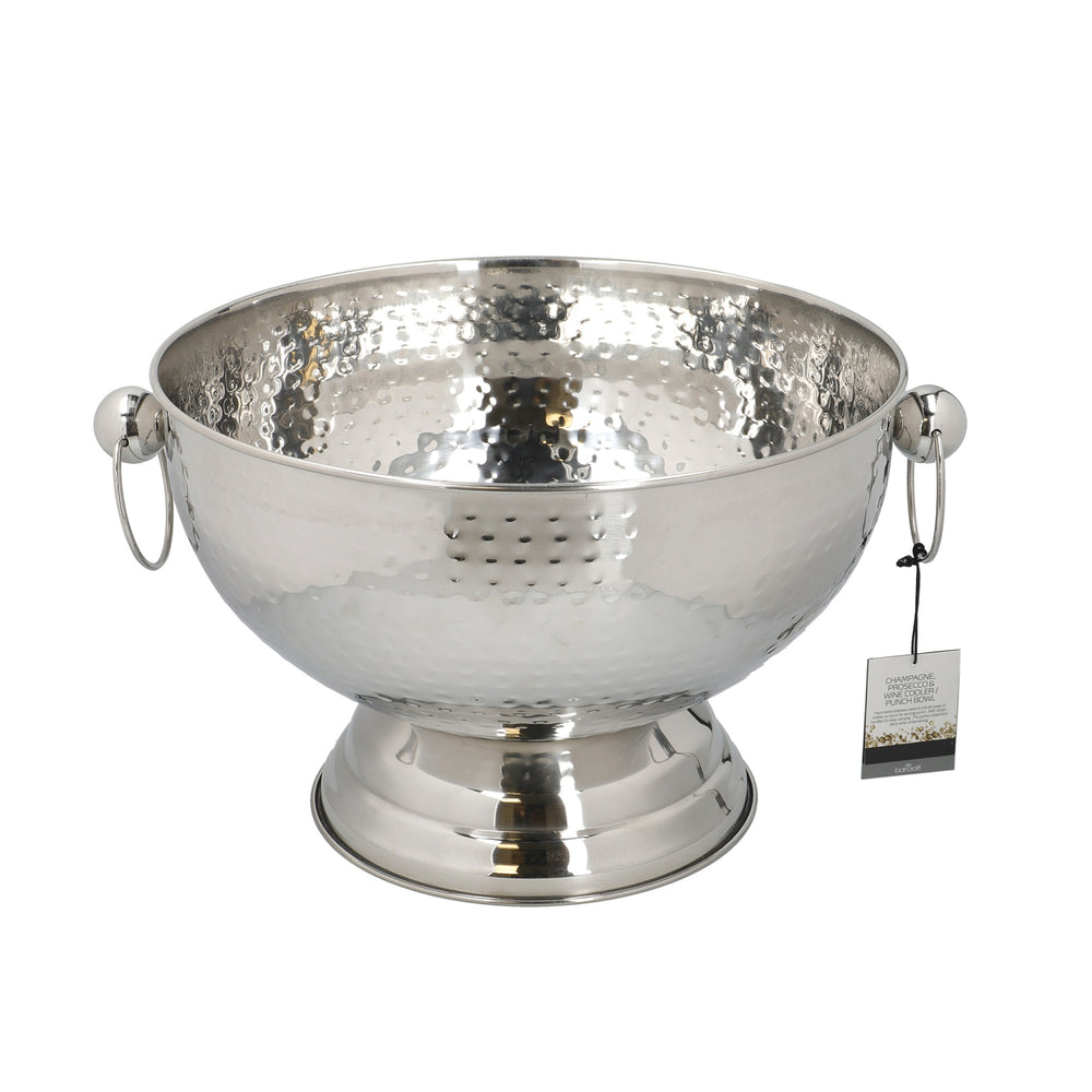 BarCraft Hammered Stainless Steel Champagne Bowl