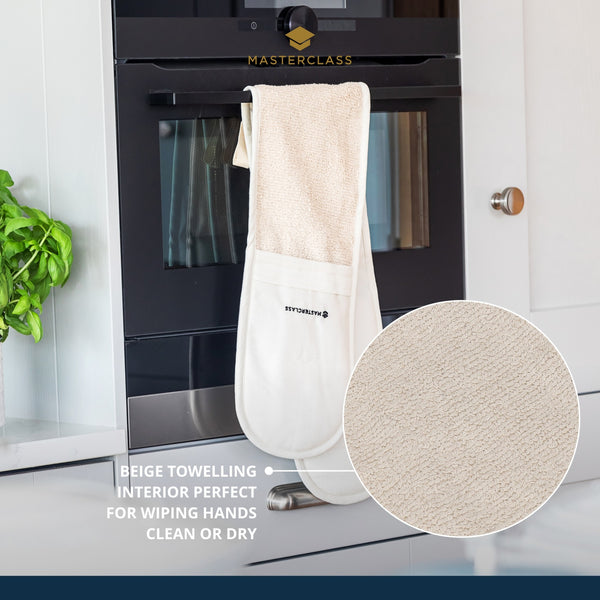 MasterClass Deluxe Professional Double Oven Glove - Cream image 11