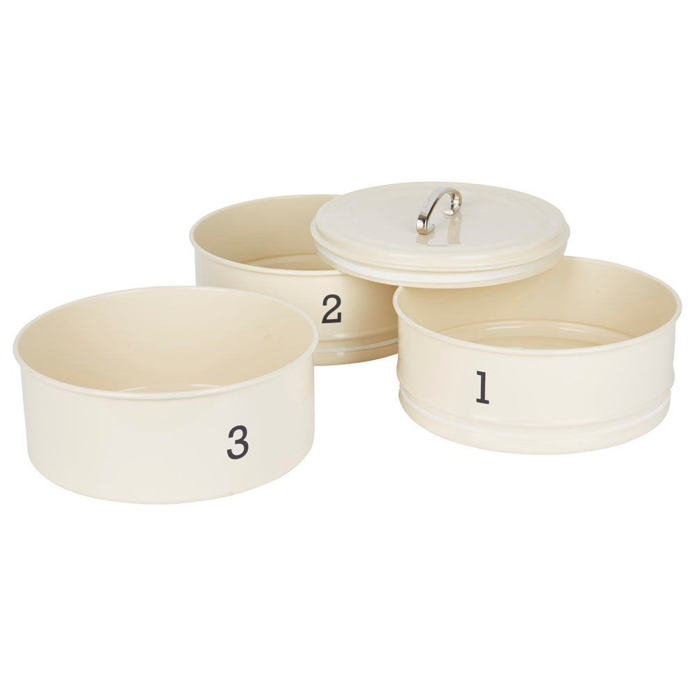 Living Nostalgia Antique Cream Three Tier Cake Tin Set