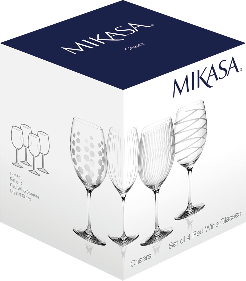 Mikasa Cheers Set Of 4 Red Wine Glasses