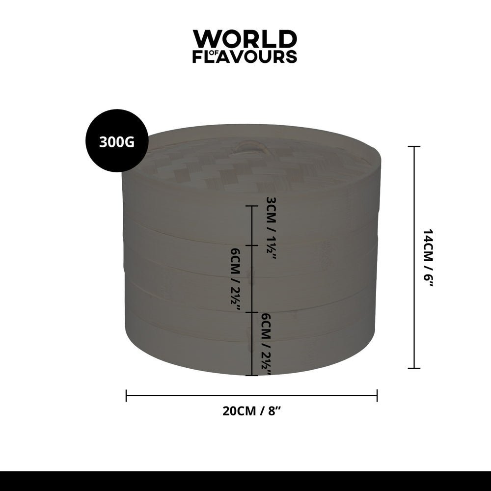 KitchenCraft World of Flavours Oriental Medium Two Tier Bamboo Steamer and Lid