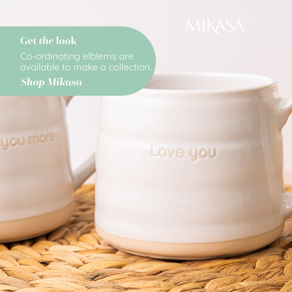 Mikasa Farmhouse Love Ceramic Mugs, Set of 2, 380ml, White image 11
