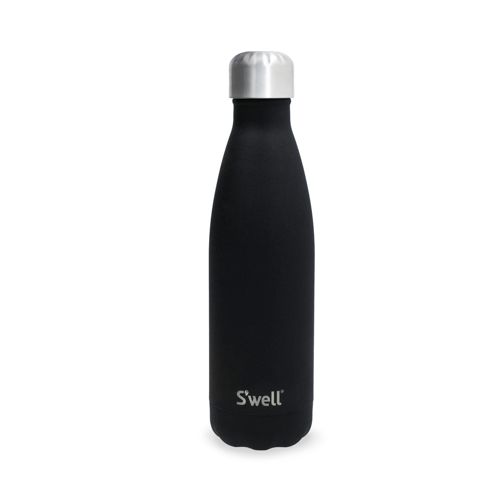 S'well 2pc Travel Bottle Set with Stainless Steel Water Bottle, 500ml, Onyx and Black Bottle Handle