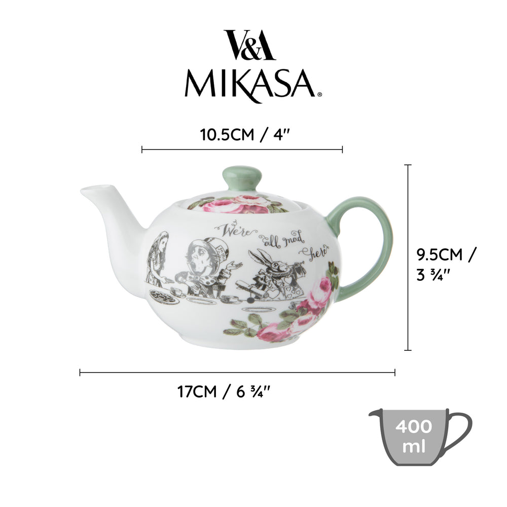 Mikasa and the V&A Alice In Wonderland Bone China Mini Teapot, 400ml