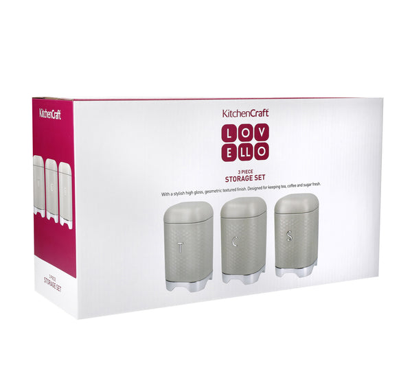 KitchenCraft Lovello Textured Latte Cream Tea Coffee Sugar