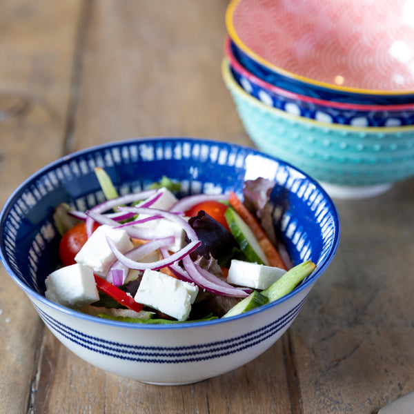 KitchenCraft Set of 4 Ceramic Cereal Bowls - 'Blues' Design image 5