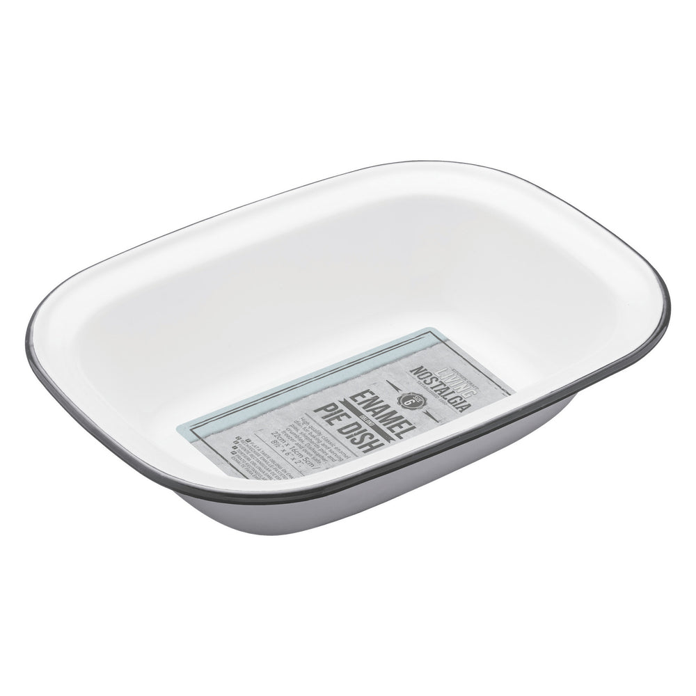 Living Nostalgia Enamel Oblong Pie Dish, 22cm
