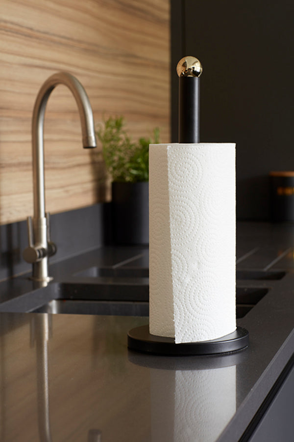 MasterClass Stainless Steel Matt Black and Brass Finish Towel Holder image 2