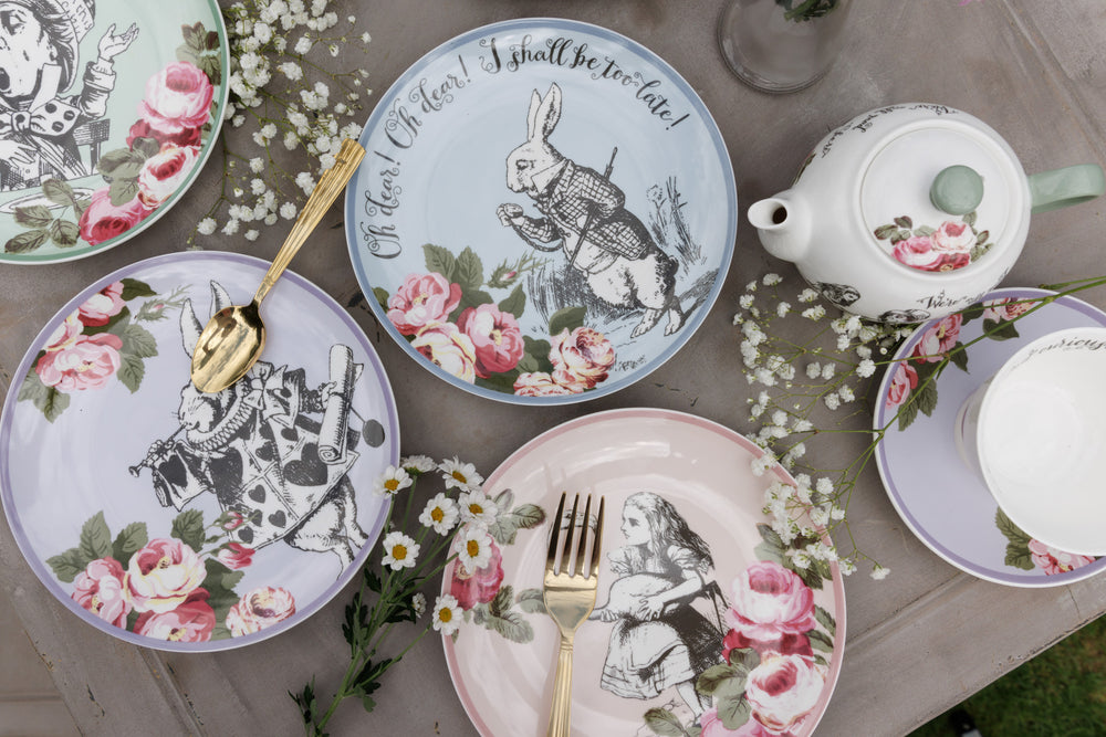 Mikasa and the V&A Alice In Wonderland Bone China Side Plates, Set of 4, 21cm