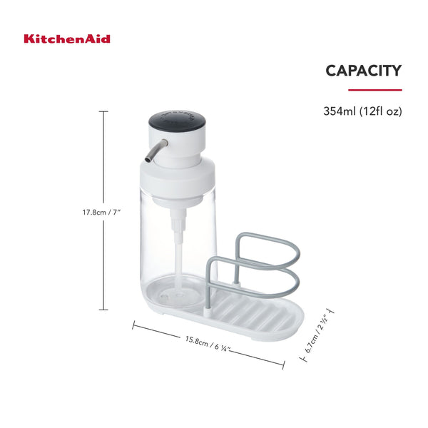 KitchenAid 2pc Sink Accessory Set with Stainless Steel Sink Brush Caddy and Washing Up Liquid Pump Caddy, 350ml image 6