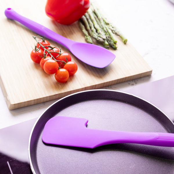 Colourworks Purple Silicone Spatula with Bowl Rest image 2