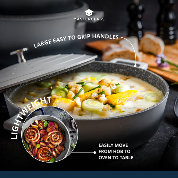 MasterClass Shallow 4 Litre Casserole Dish with Lid - Ombre Grey image 11