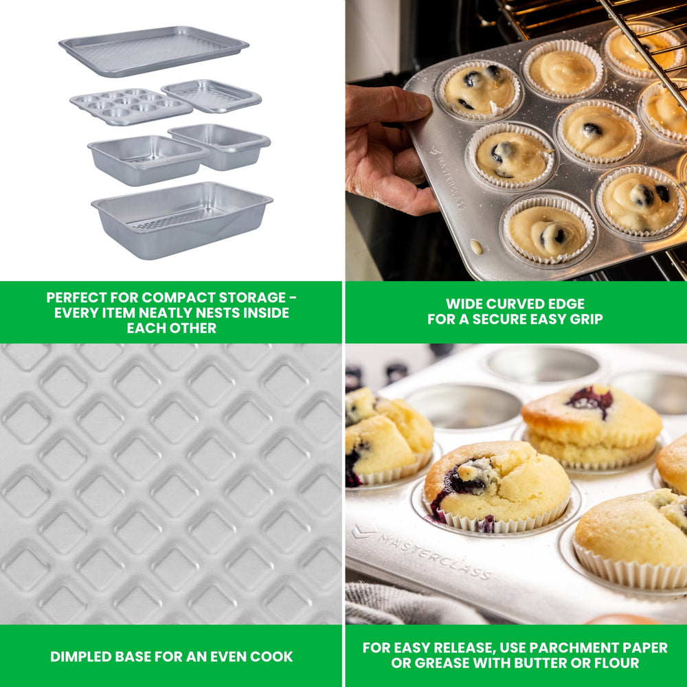 MasterClass Recycled Aluminum 9-Hole Muffin Tin, 24x22cm
