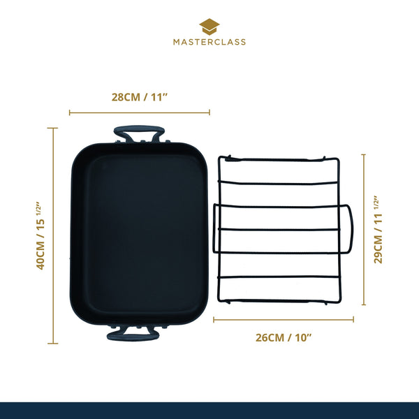 MasterClass Non-Stick Roasting Pan with Handles, 36cm x 27cm image 7