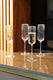 Mikasa Sorrento Ridged Crystal Champagne Flute Glasses, Set of 4, 200ml