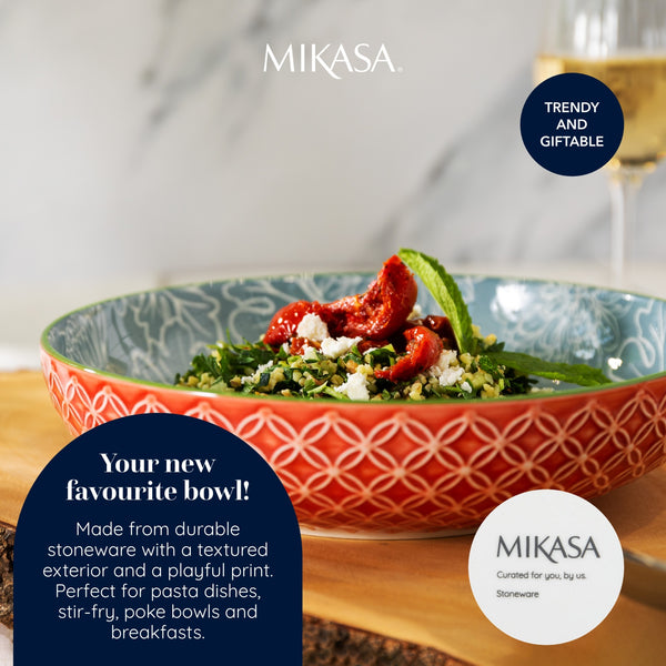 Mikasa Leaf & Geometric Stoneware Bowl, 21 cm image 9