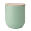 KitchenCraft Idilica Kitchen Canister with Beechwood Lid, 9 x 10cm, Green image 1