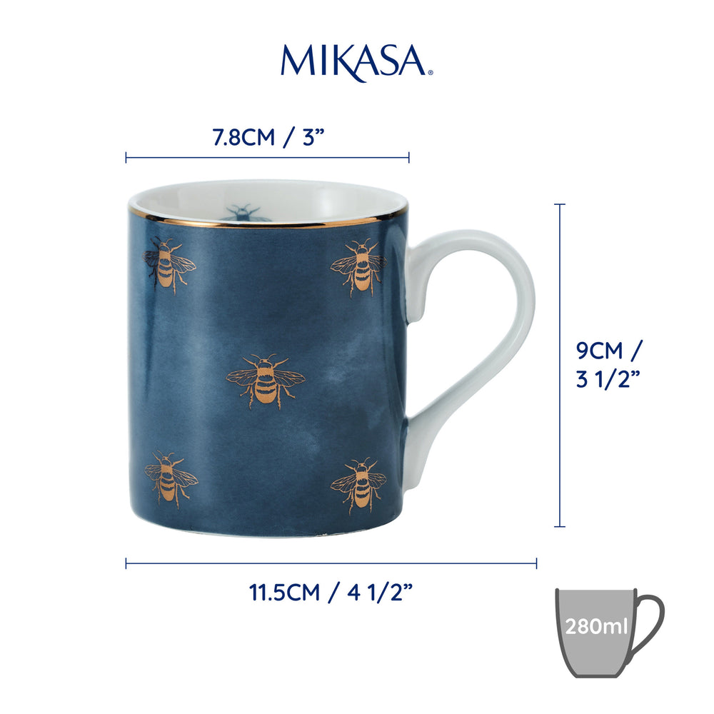 Mikasa Bee Straight-Sided Porcelain Mug, 280ml