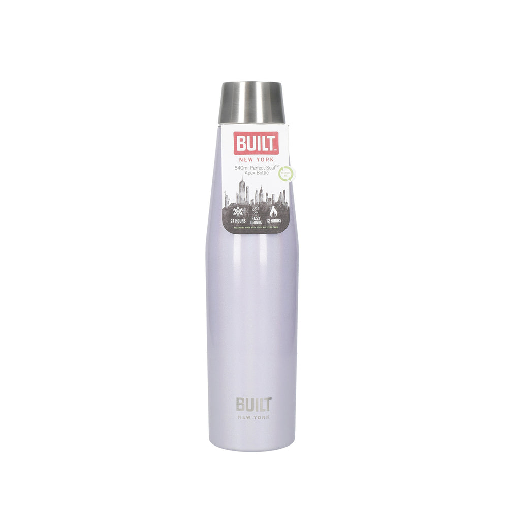 BUILT Apex 540ml Insulated Water Bottle, BPA-Free 18/8 Stainless Steel - Iridescent Lilac