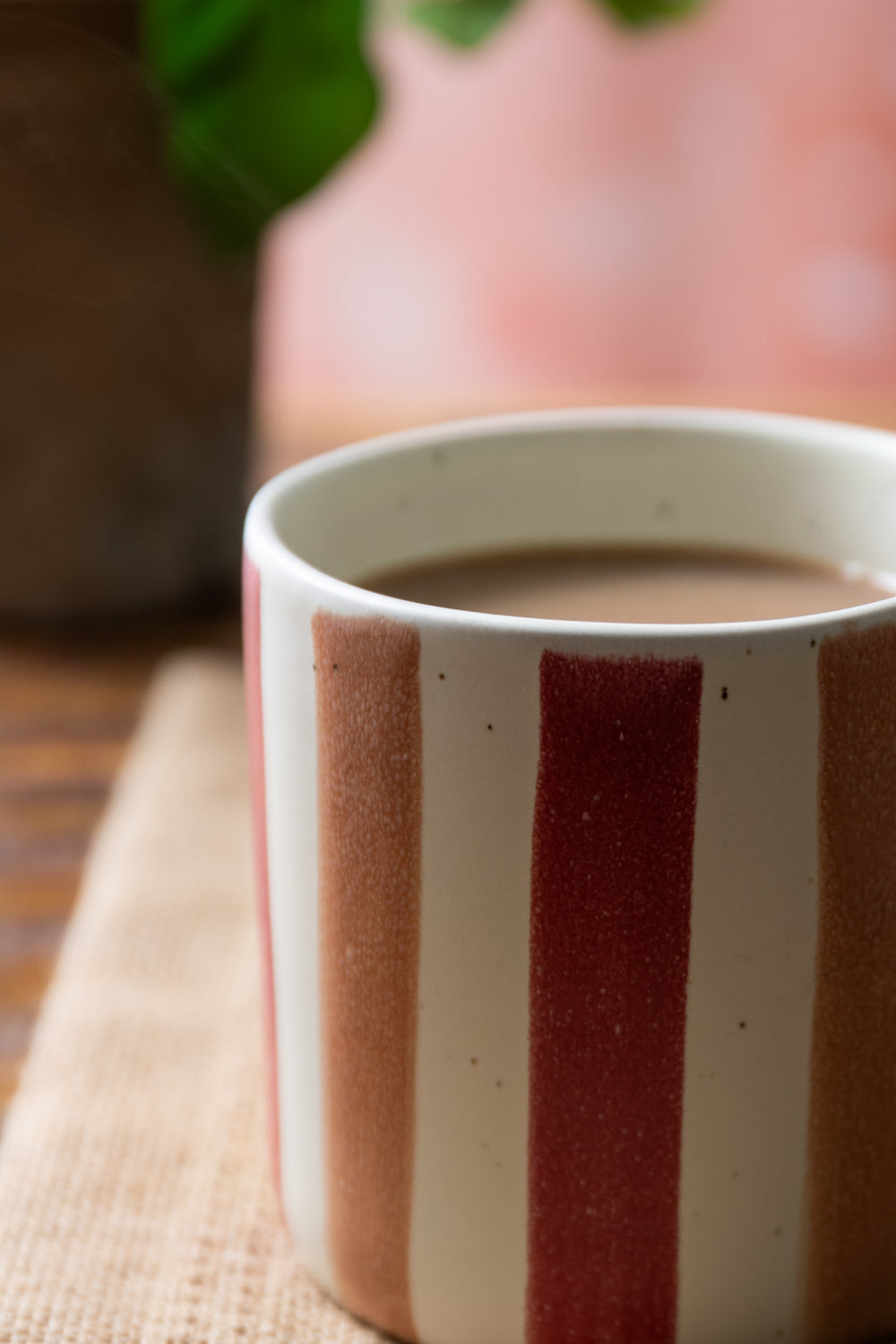 Mikasa Pink and Orange Stripe Mug, 380ML