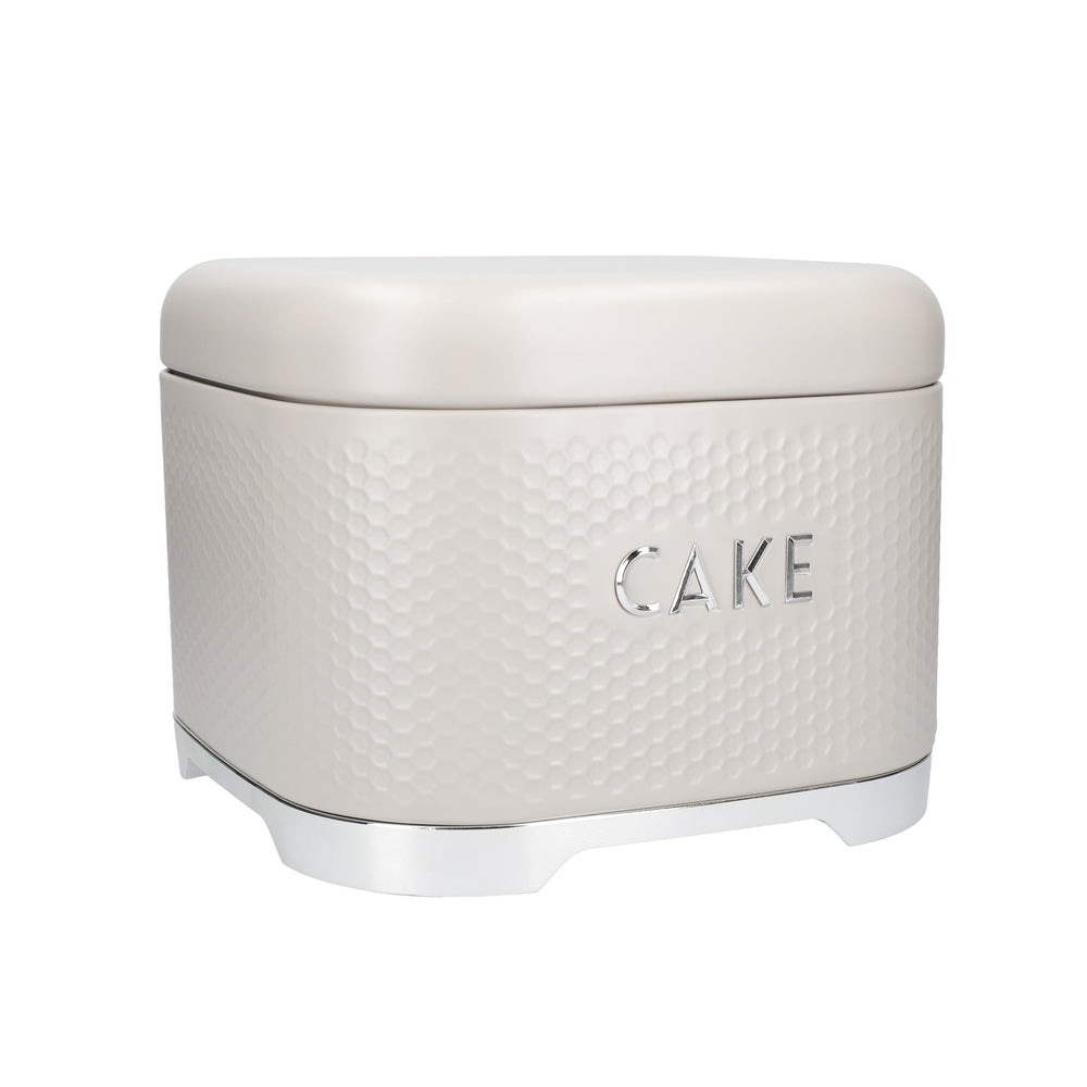 KitchenCraft Lovello Textured Latte Cream Cake Storage Tin