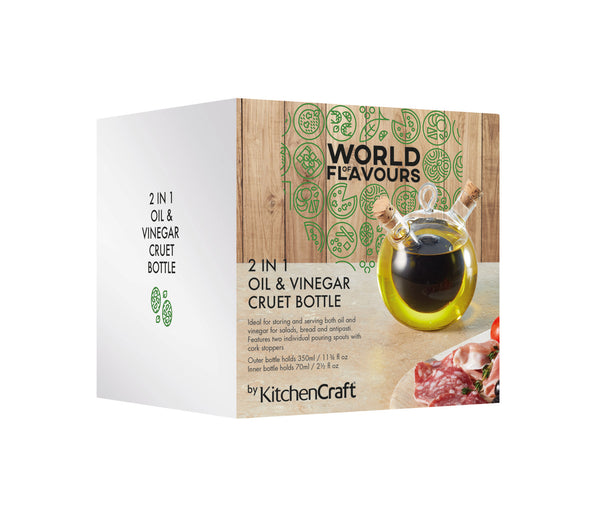 KitchenCraft World of Flavours Italian Round Dual Oil and Vinegar Bottle image 4