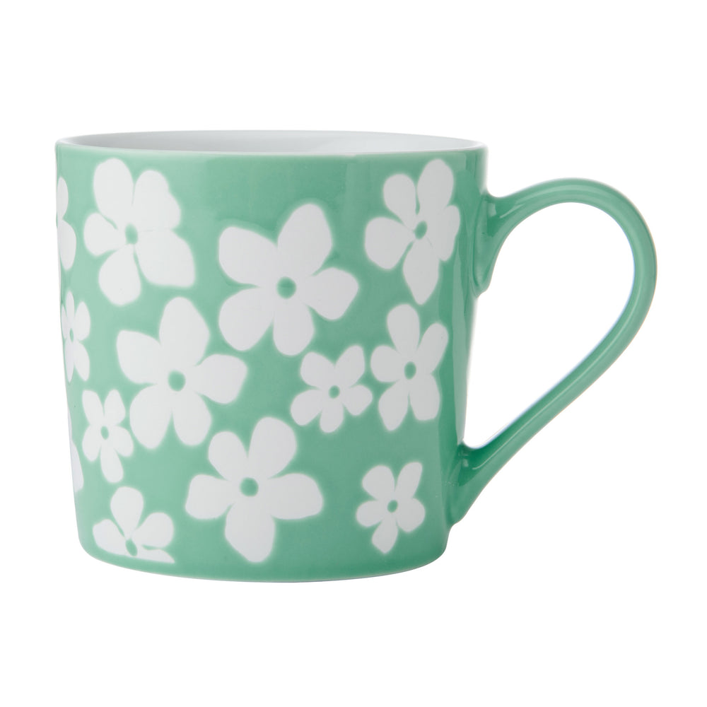 Mikasa Wax Resist Green Flower Mug, 360ML image 1