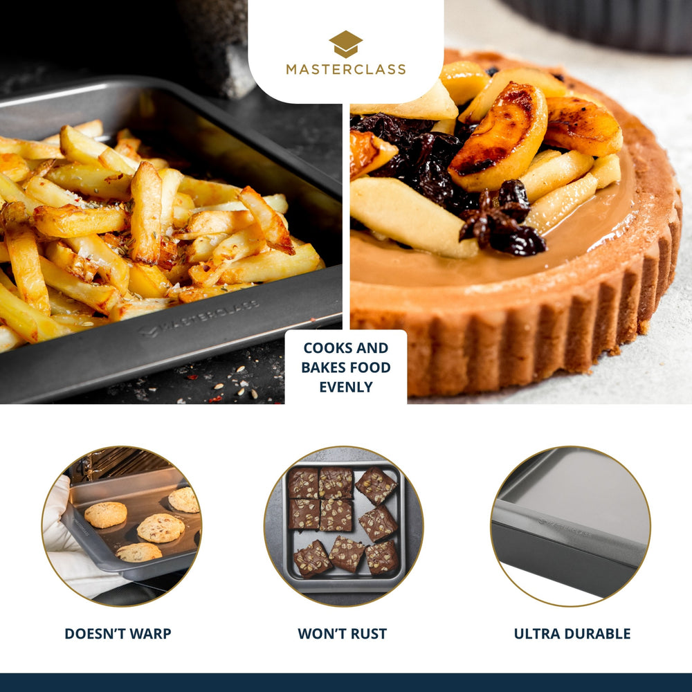 MasterClass Smart Space Stacking Seven Piece Non-Stick Roasting, Baking & Pastry Set