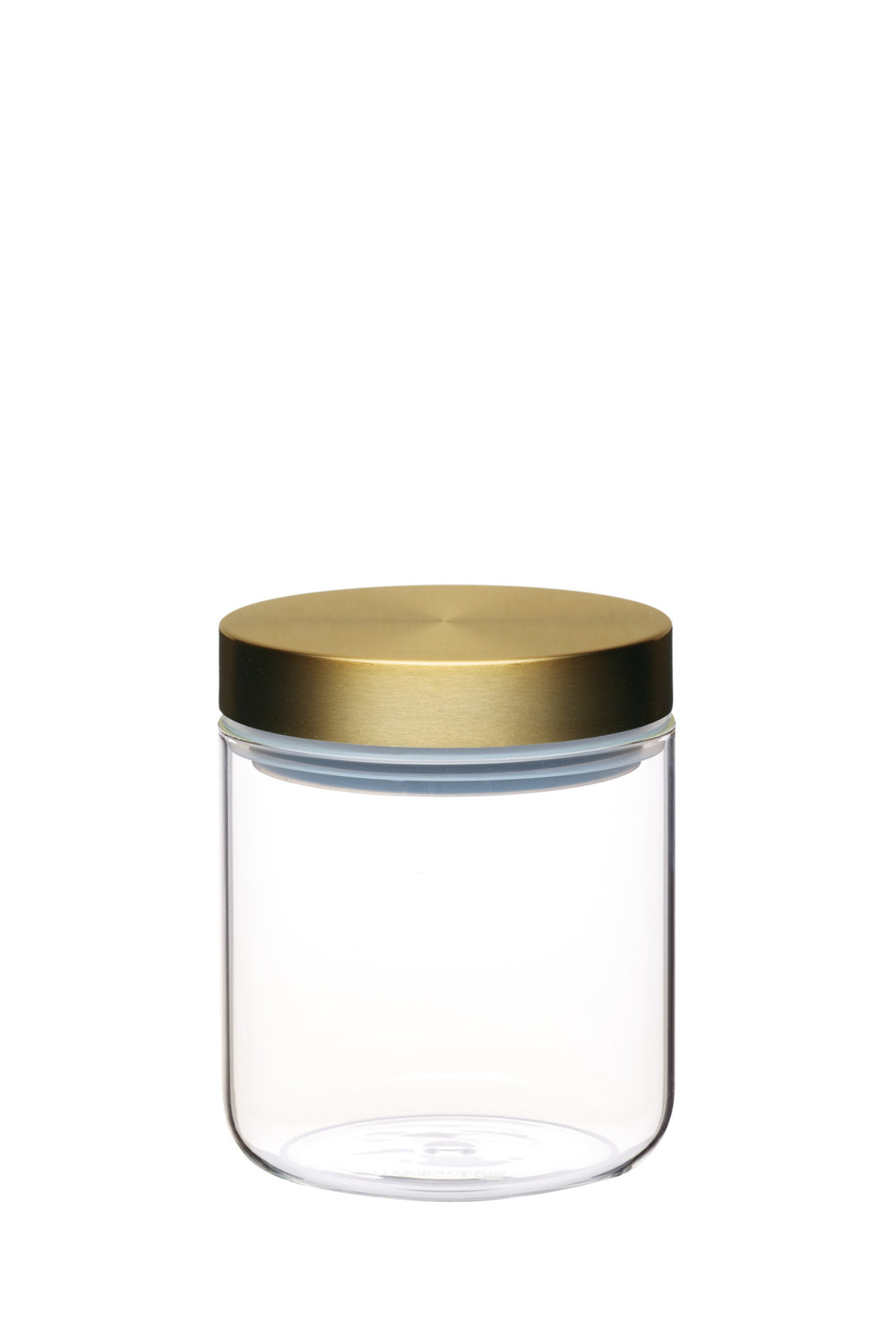 3pc Glass Storage Jar Set with Burnished Brass Lids, includes Small, Medium and Large Storage Jars