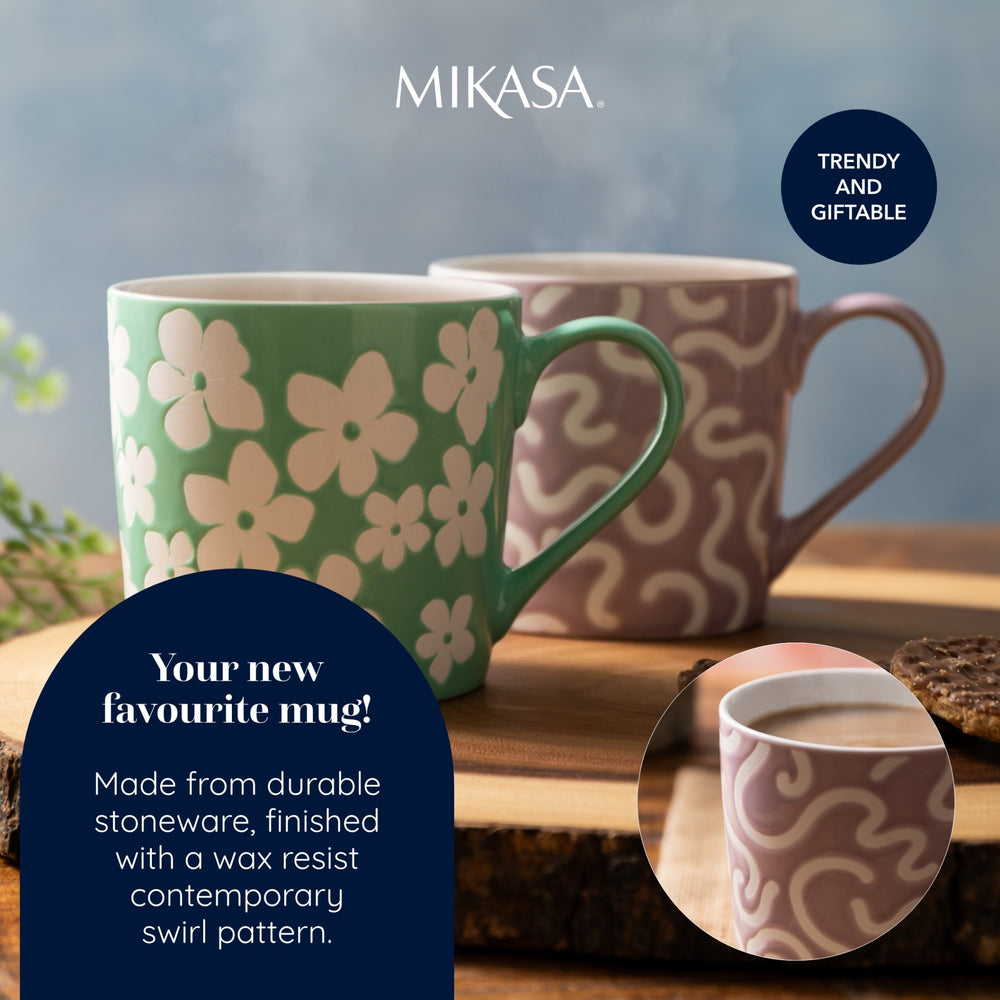 Mikasa Textured Purple Swirl Mug, 360ML