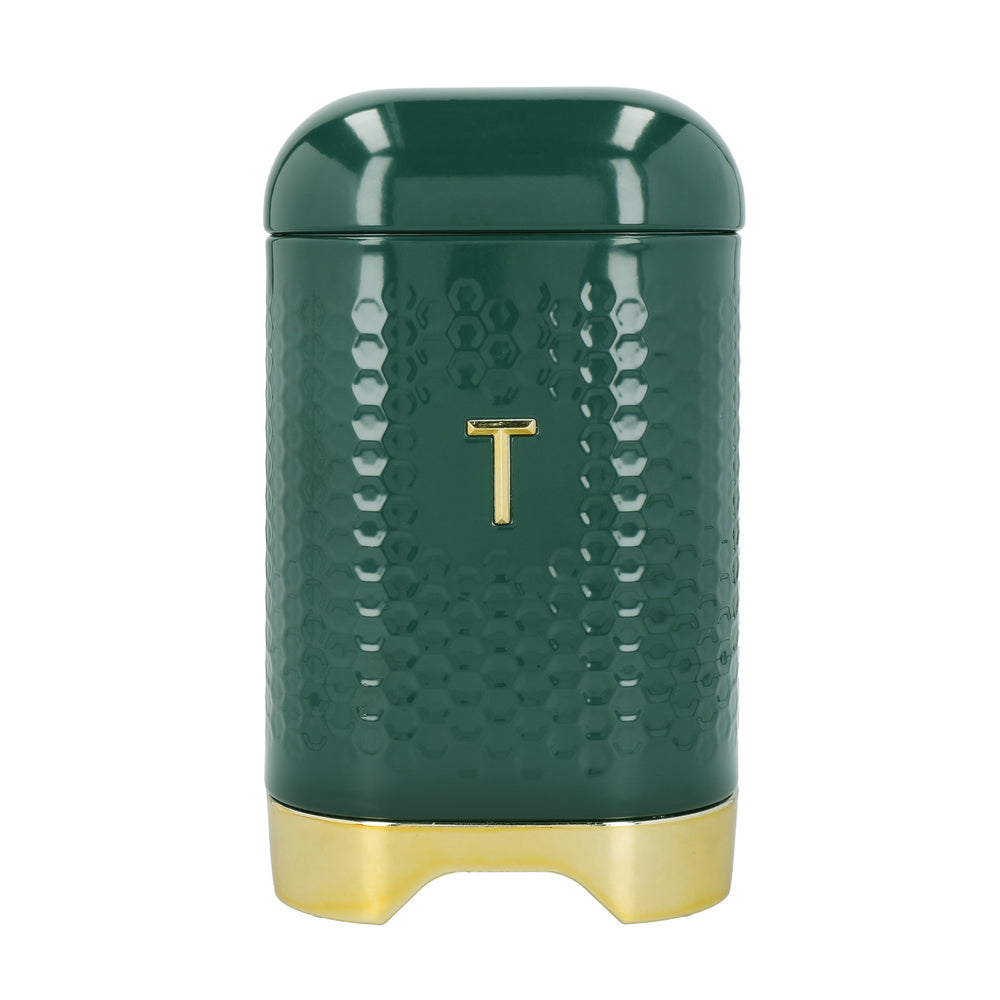KitchenCraft Lovello Textured Dark Green Tea / Coffee / Sugar Canisters