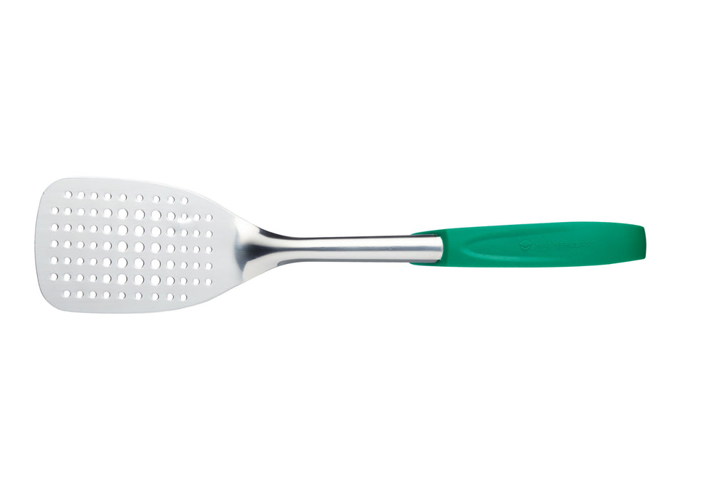 MasterClass Utensil Set with Slotted Turner, Cake Server, Buffet Salad Fork and Buffet Tongs - Green