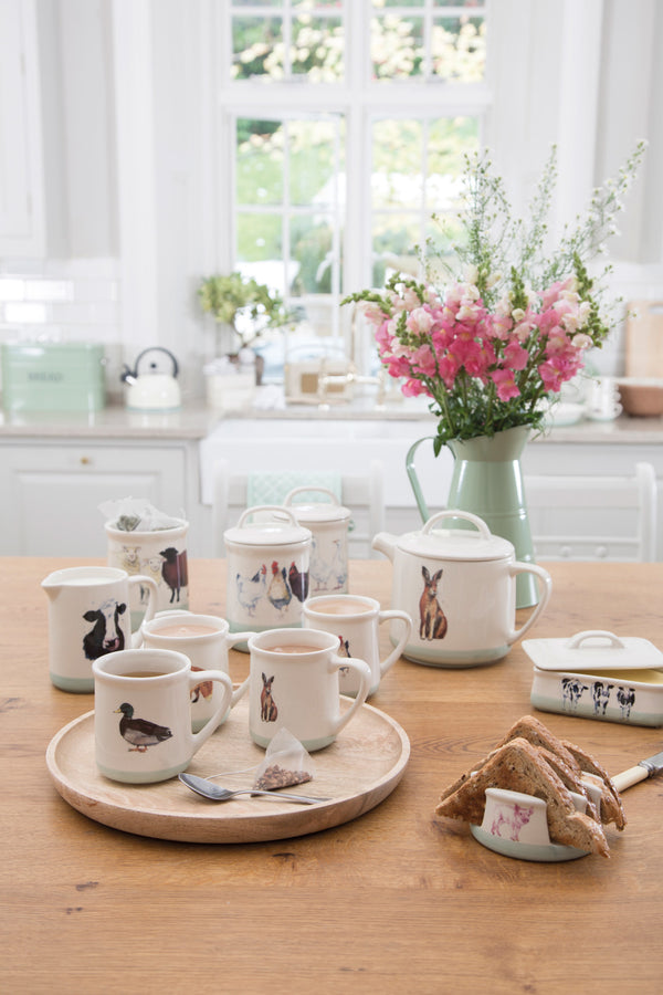 Apple Farm Hen Tea Canister Stoneware image 3