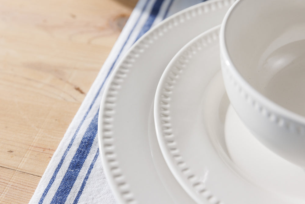 Mikasa Cranborne Stoneware Side Plates, Set of 4, 21cm, Cream