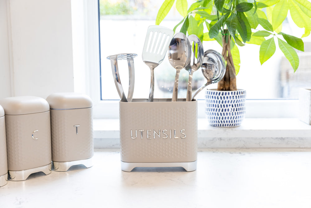 KitchenCraft Lovello Textured Latte Cream Utensil Holder