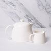 2pc White Porcelain Tea Set including 6-Cup Ridged Teapot and Creamer - M By Mikasa