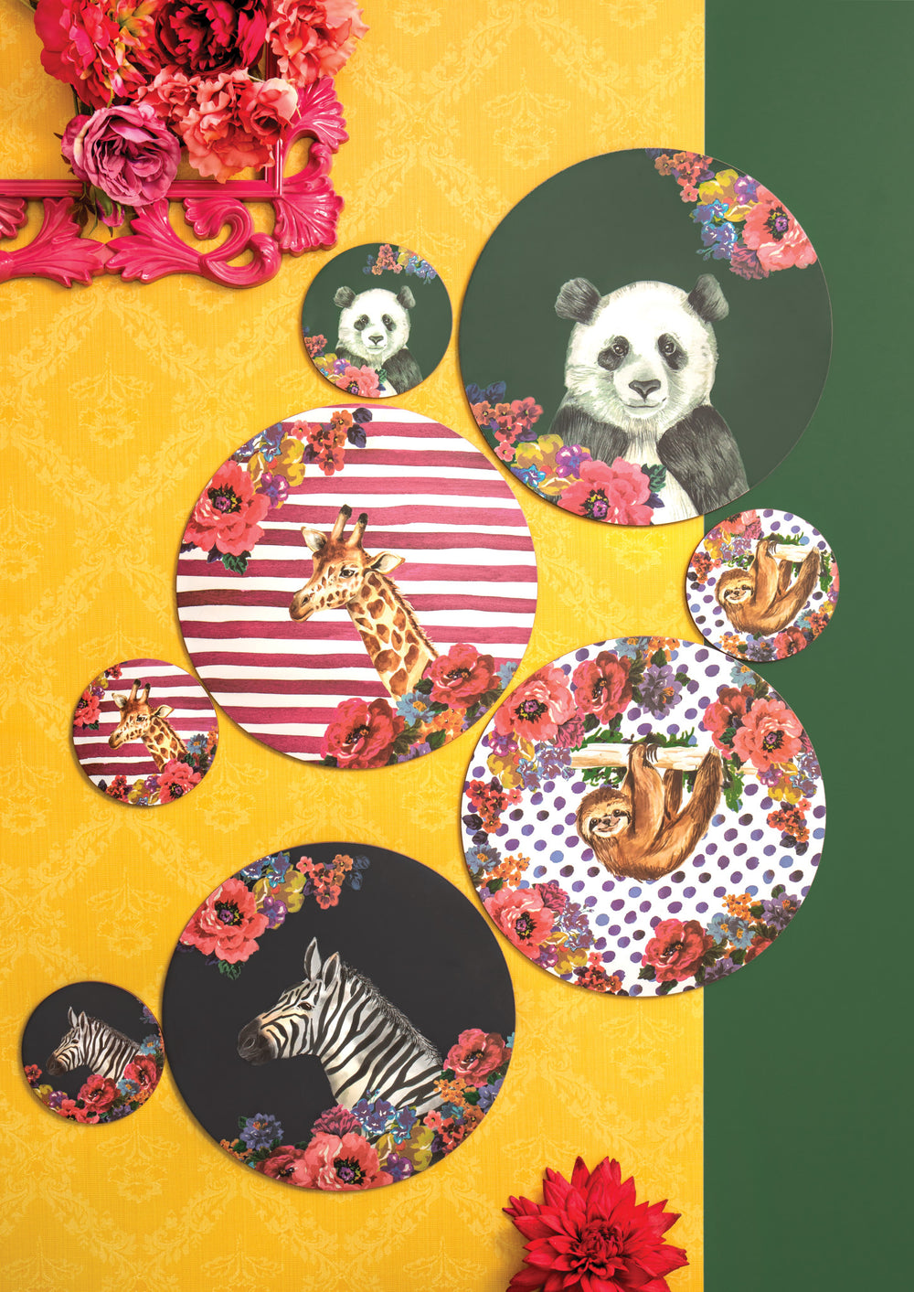 Mikasa Wild at Heart Cork Round Coasters, Set of 4, 12cm