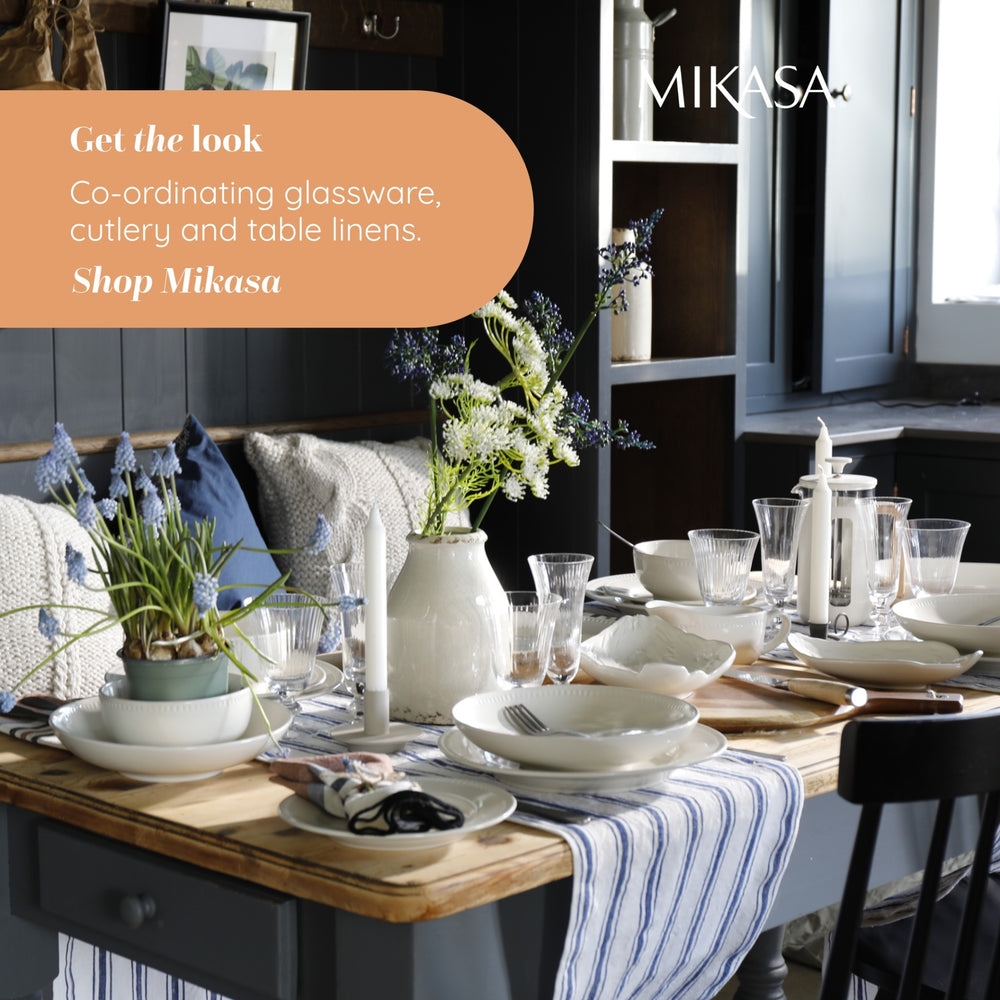 Mikasa Cranborne Stoneware Oval Serving Platter, 39cm, Cream