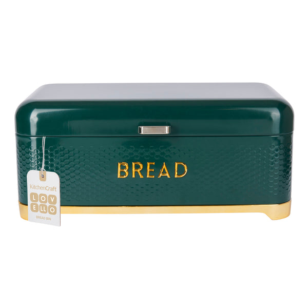 KitchenCraft Lovello Textured Large Bread Bin - Hunter Green image 4