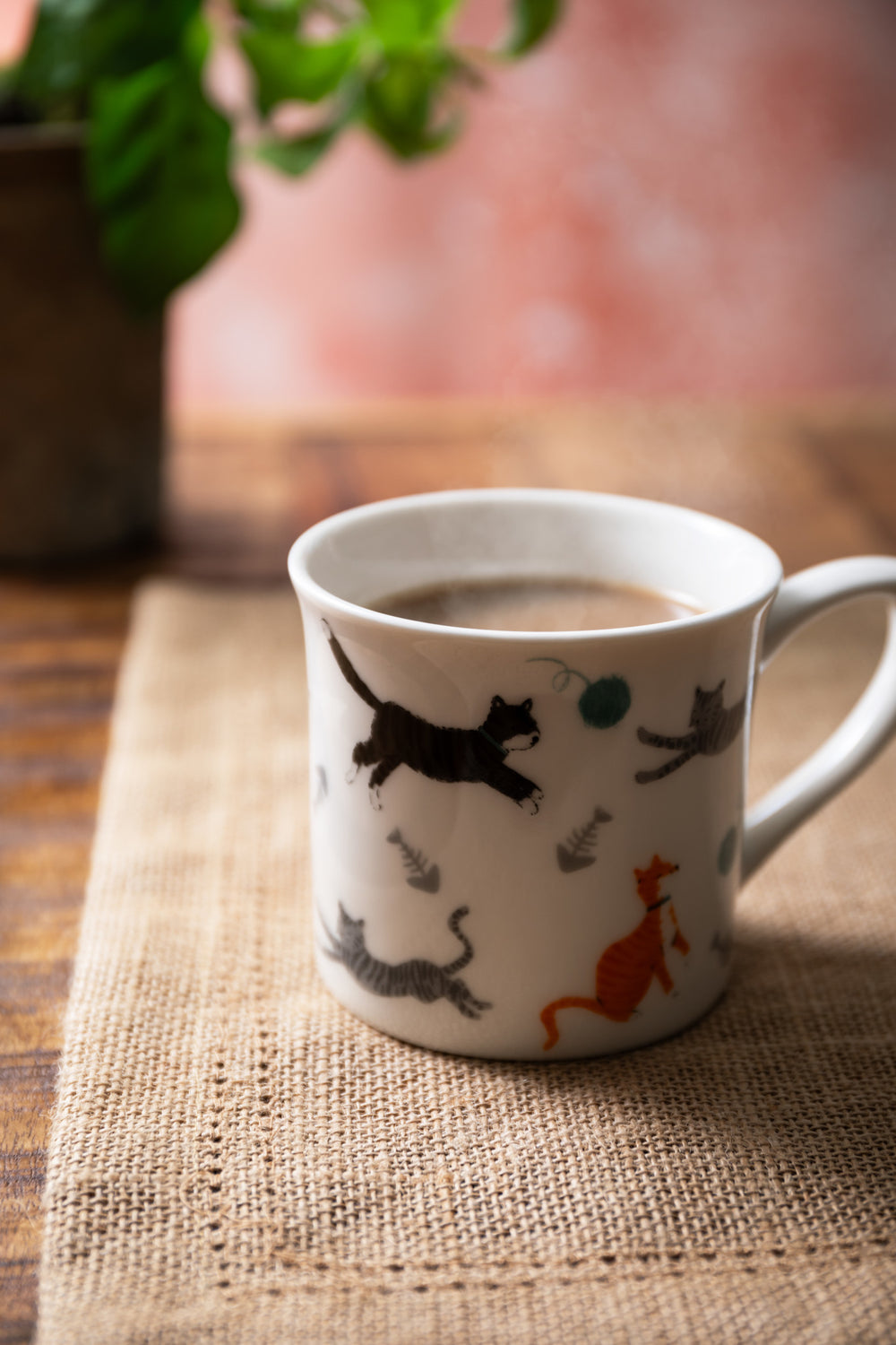 Mikasa Fine China Cat Print Fluted Mug, 250ML